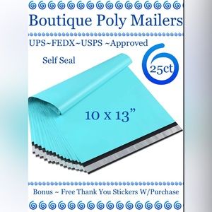 25ct 10x13’ Designer PolyMailers ~BONUS! Free Thank You Stickers 👗🆕👗